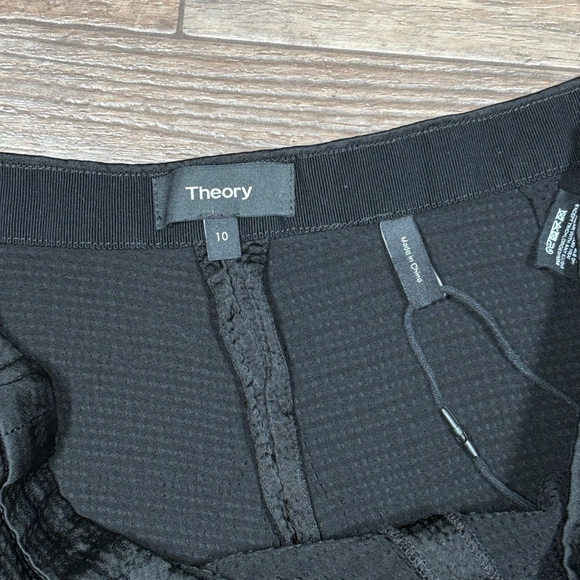 Theory Pajama Pant in Hammered Viscose Black Wide Leg Size 10 - Picture 4 of 6